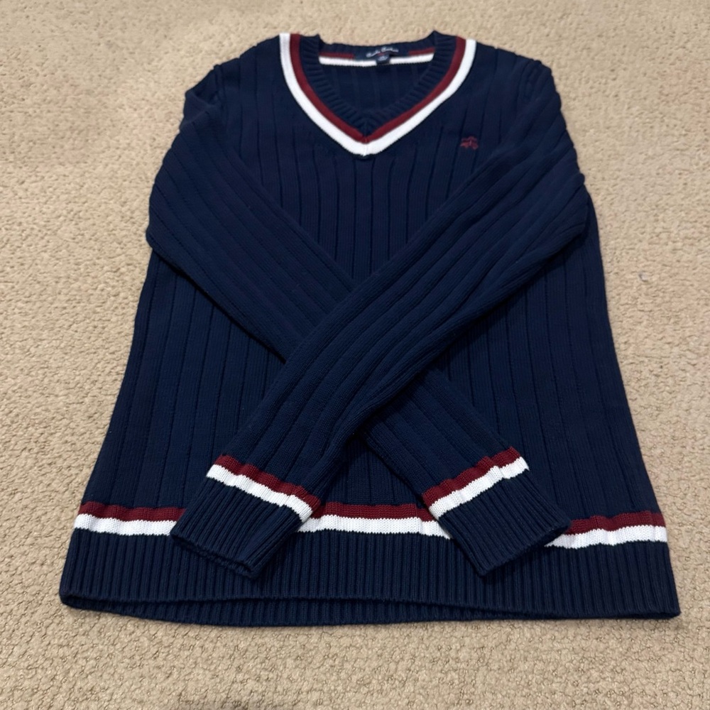 Brooks Brothers Navy and Red Kids Sweater
